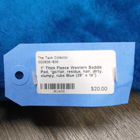 1" Thick Fleece Western Saddle Pad, *gc/fair, residue, hair, dirty, clumpy, rubs
