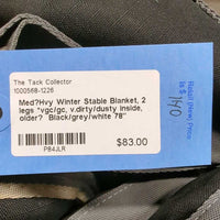 Med?Hvy Winter Stable Blanket, 2 legs *vgc/gc, v.dirty/dusty inside, older?
