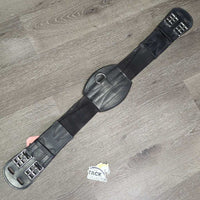Leather Padded Center - x2 Els Short Girth, d ring *gc, dirt, hair, residue, puckered, mnr scrape, scuffs
