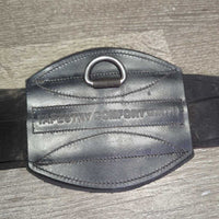 Leather Padded Center - x2 Els Short Girth, d ring *gc, dirt, hair, residue, puckered, mnr scrape, scuffs
