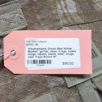 Med Winter Blanket *gc/fair, clean, 0 legs, faded, snags, repairs, stains, older, snags, rubs, frays, 0 wpf
