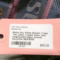 Hvy Winter Blanket, 2 legs *fair, clean, v.faded, holes, rubs, rough/curled edges, threads
