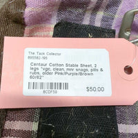 Cotton Stable Sheet, 2 legs *vgc, clean, mnr snags, pills & rubs, older
