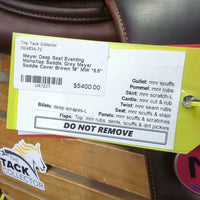 18" MW *5.5" Meyer Deep Seat Eventing Monoflap Saddle, Grey Meyer Saddle Cover, Large Front & Back Blocks, Foam Panels, Flaps: 13.5"W x 13"L Serial #:842003374 A 17.5 AO

