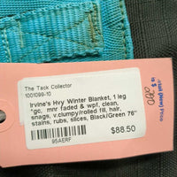 Hvy Winter Blanket, 1 leg *gc, mnr faded & wpf, clean, snags, v.clumpy/rolled fill, hair, stains, rubs, slices
