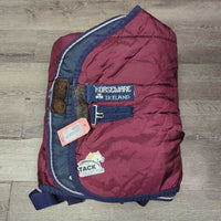 Med?Hairy Quilt Winter Stable Blanket, tail *gc, clean, edge frays, hole, rip, hair, snags, rubs

