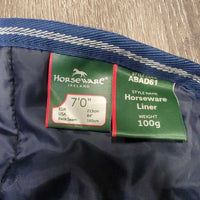 Light 100g Winter Blanket Liner, snap in *vgc/xc, clean, mnr rubs, threads & puckers
