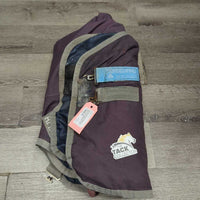 Rain Sheet, Tail Strap *gc/fair, v.faded, v.discolored, repaired, rubs, snags, hairy, snags, holes, 0 Wpf, mismatched
