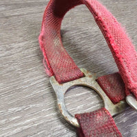 Stiff Thick Nylon Halter, Slip Nose, spring snap *gc/fair, older, stains, faded, rust, frayed edges, older, dirt
