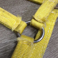Thick Stiff Nylon Halter *gc/fair, stains, stretched & frayed holes, edge rubs & frays, older
