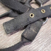 Thin Stiff Nylon Halter *gc/fair, older, faded, oxidized, dirty, rusty, frayed holes, threads

