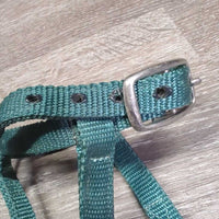 Thin Nylon Halter, 2x adjustable *gc, stains, dirt, edge rubs & frays
