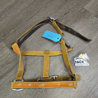 Thick Padded Nylon Halter, snap, adj *gc/fair, dirty, faded, stains, discolored, rusty, knotted
