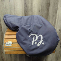 17" MW *5.25" P.J. Pro Close Contact Saddle, 2 Billet Guards, Navy PJ Cover, Foam Panels, Med Front & Large Back Blocks, Flaps: 14"L x 12.5"W Serial #: 1357966 R (Regular Tree & Flap)
