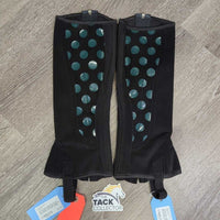 JUNIORS Synthetic Half Chaps "Polka Dots", bag *new
