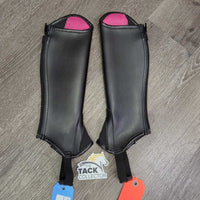 JUNIORS Synthetic Leather Half Chaps "Hearts", bag *new
