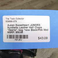 JUNIORS Synthetic Leather Half Chaps "Hearts", bag *new
