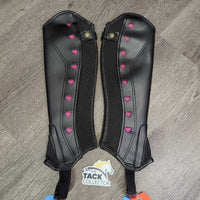 JUNIORS Synthetic Leather Half Chaps "Hearts", bag *new
