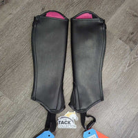 JUNIORS Synthetic Leather Half Chaps "Hearts", bag *new
