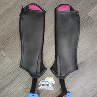 JUNIORS Synthetic Leather Half Chaps "Hearts", bag *new
