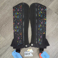 JUNIORS Synthetic Half Chaps "Stars", bag *new
