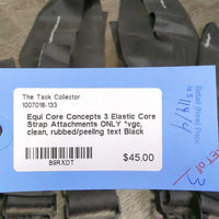 3 Elastic Core Strap Attachments ONLY *vgc, clean, rubbed/peeling text
