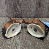 Vintage - Collectible Horse Head Salt & Pepper Shakers *vgc, mnr rubs, residue, stains & chipped ear
