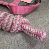 Fleece - Nylon Halter, adj, snap, braided lead *gc, stains, dingy, mnr dirt, hair, pilly, snags, threads
