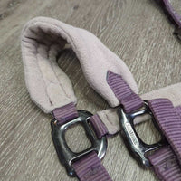 Fleece - Nylon Halter, adj, snap, braided lead *gc, dirt, hair, stains, puckers, faded, pilly, snags, threads
