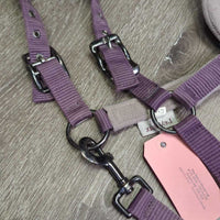 Fleece - Nylon Halter, adj, snap, braided lead *gc, dirt, hair, stains, puckers, faded, pilly, snags, threads
