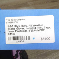 Style 8600, All Weather Riding Gloves, Leopard Print, Tags, *new
