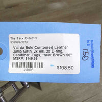 Contoured Leather Jump Girth, 2x els, 2x D-ring, Carabiner, Tags, *new
