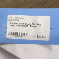 Pre-Tied Satin Stock Tie, Bag, *new
