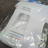 Pre-Tied Satin Stock Tie, Bag, *new
