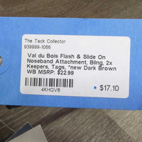 Flash & Slide On Noseband Attachment, Bling, 2x Keepers, Tags, *new
