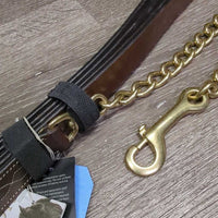 FS Leather Lead & Brass Chain, Tags, *new
