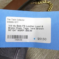 FS Leather Lead & Brass Chain, Tags, *new
