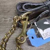 FS Leather Lead & Brass Chain, White Film, Tags, *new
