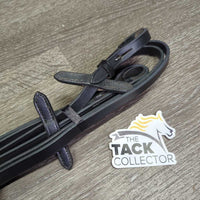 Flat Curb Reins, 2x Leather Stops, Tags, *new

