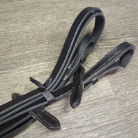 Flat Curb Reins, 2x Leather Stops, Tags, *new
