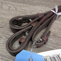 Double-Stitch Padded Smooth Rubber Reins, Tags, *new
