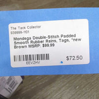 Double-Stitch Padded Smooth Rubber Reins, Tags, *new
