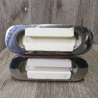 Pr Stirrup Irons, Rubber Pads, Tags, *new
