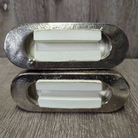 Pr Knife Edge Stirrup Irons, Rubber Pads, Damaged Cardboard Tag, *new
