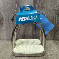 Pr Knife Edge Stirrup Irons, Rubber Pads, Damaged Cardboard Tag, *new
