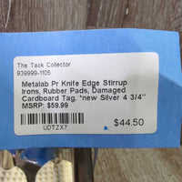 Pr Knife Edge Stirrup Irons, Rubber Pads, Damaged Cardboard Tag, *new
