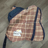 Insulated Rain Sheet, 2 legs *gc, clean, wpf, older, v.faded, repairs, snags, stains, pills, mnr hair
