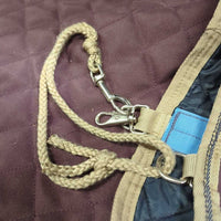 200g Disc Front Quilt Stable Blanket, detach neck, belly straps, tail *vgc, clean, smell, snags, tears, hair, threads
