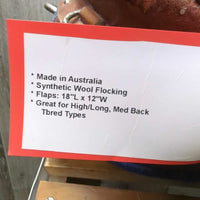 14 M *4" Syd Hill Leader Laureate Aussie Saddle, stirrup leathers, over girth, Narrow Aluminum Western Stirrups, 33" cotton string girth, Flaps: 18"L x 12"W Serial # 65764
