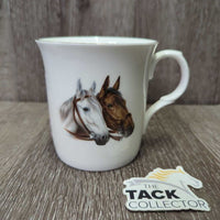 Vintage Bone China Mug "2 Horse Head" *vgc/gc, mnr rubs, scuffs & scratches
